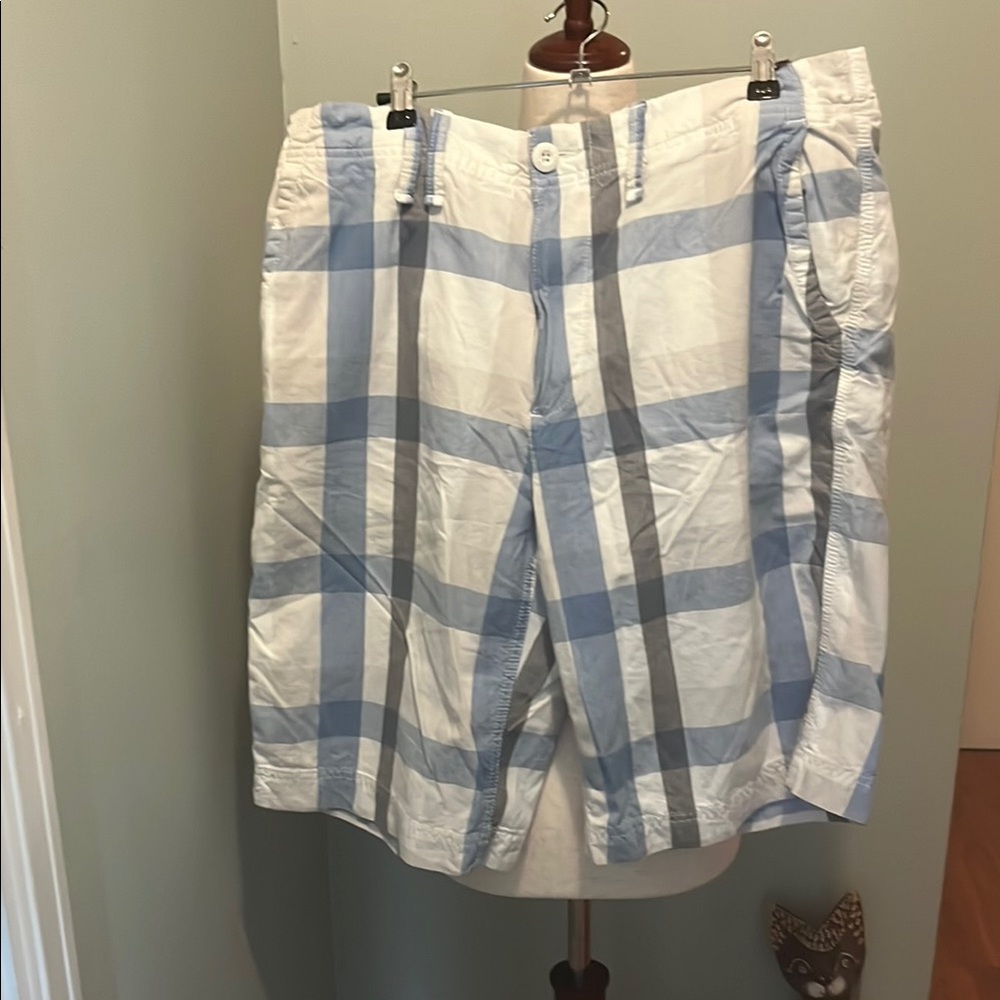 Urban Pipeline Blue and White Plaid Shorts